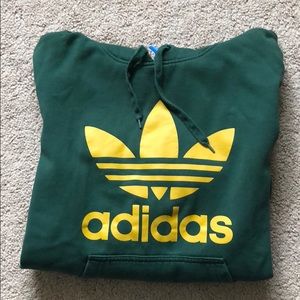 Adidas Trefoil Green/Yellow Hoodie Small